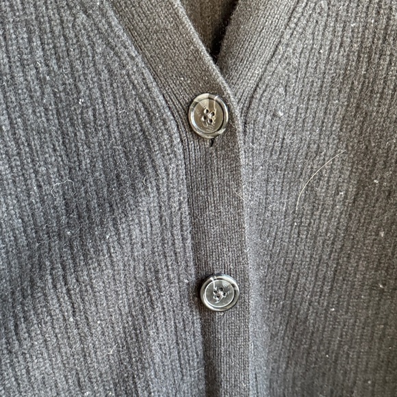 Quince Black V-Neck Cardigan - Picture 4 of 8